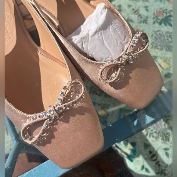 J Crew Anya Slingback Flats with Crystal Bow NIB - Picture 11 of 11